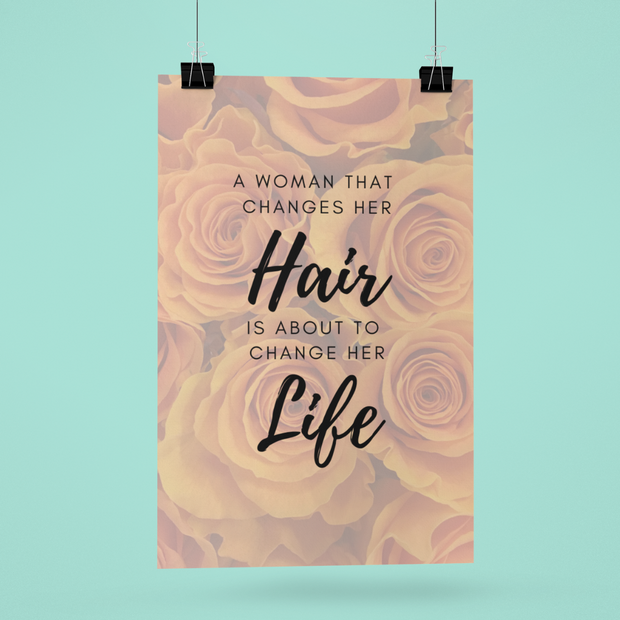 Hair Life Roses Wall Art Poster - 5 Sizes Available - Digital Download