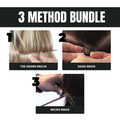 the hidden weave, nano rings & micro rings | with training head | hair | tools