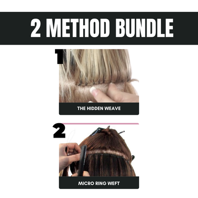 hidden weave & micro ring weft | with training head | hair | tools