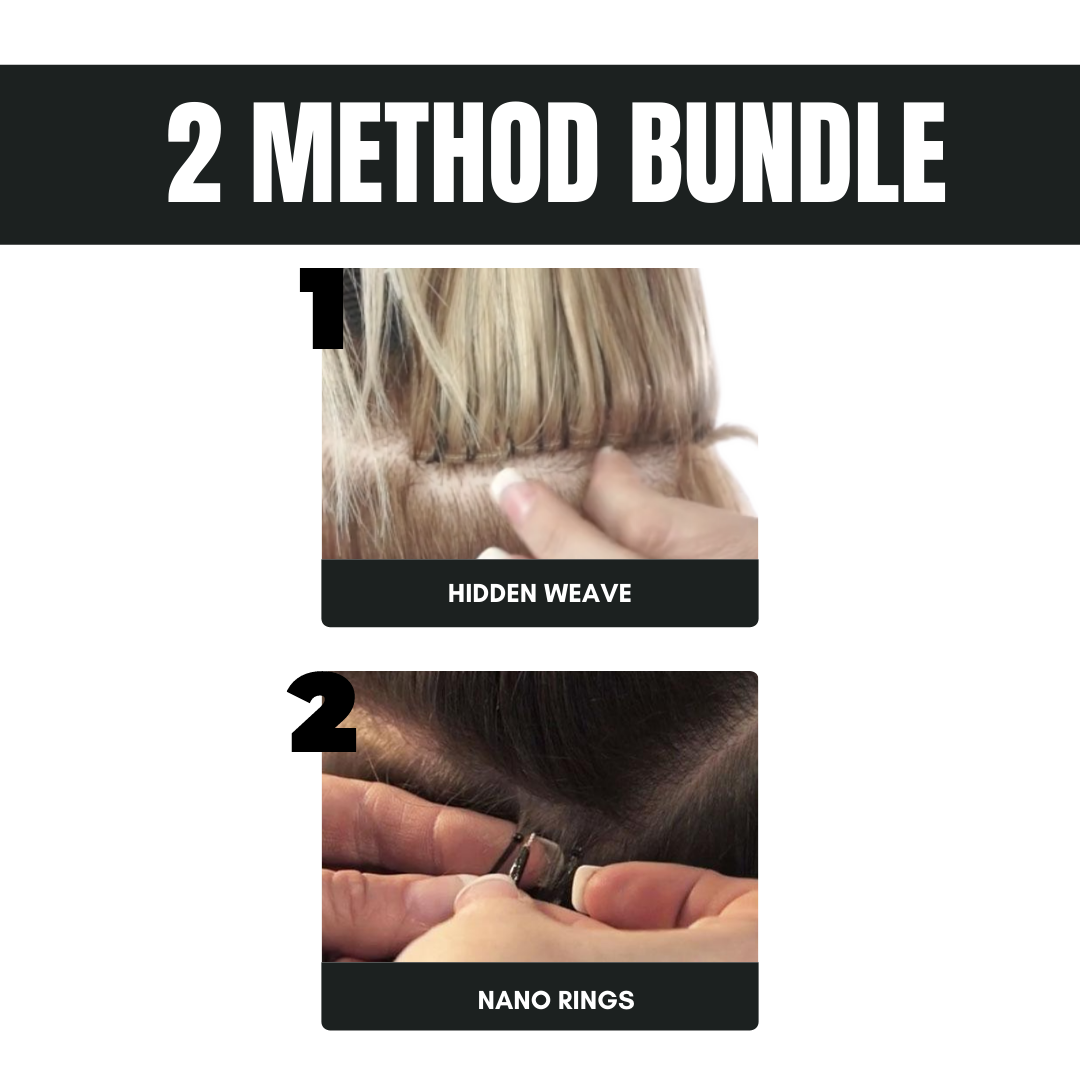 the hidden weave & nano rings | with training head | hair | tools