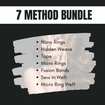 the ultimate bundle (7 courses) hidden weave | nano rings | tape | micro rings | micro ring weft | sew in weft | fusion bonds